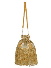 Dangle Sequines Faux Silk Potli