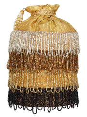 Dangle Embellished Faux Silk Potli