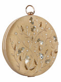Gala Embellished Faux Silk Round Clutch