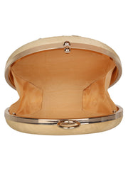 Gala Embellished Faux Silk Round Clutch