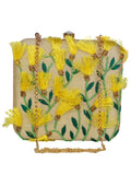 Vista Embroidered Faux Silk Box Clutch