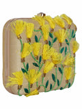 Vista Embroidered Faux Silk Box Clutch