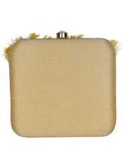 Vista Embroidered Faux Silk Box Clutch