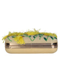 Vista Embroidered Faux Silk Box Clutch