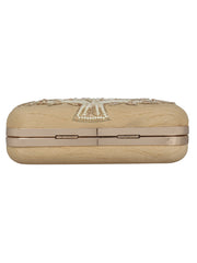 Vista Embellished Faux Silk Box Clutch