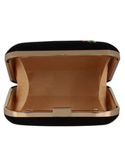 Vista Embroidered Velvet Box Clutch