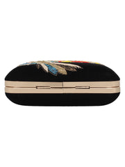 Vista Embroidered Velvet Box Clutch