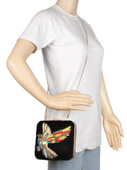 Vista Embroidered Velvet Box Clutch