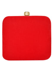 Vista Embroidered Velvet Box Clutch
