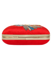 Vista Embroidered Velvet Box Clutch
