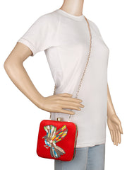 Vista Embroidered Velvet Box Clutch