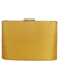 Oblong Embellished Faux Silk Box Clutch