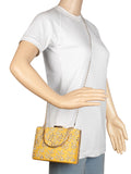 Oblong Embellished Faux Silk Box Clutch