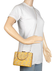 Oblong Embellished Faux Silk Box Clutch