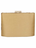 Oblong Embellished Faux Silk Box Clutch