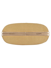 Oblong Embellished Faux Silk Box Clutch