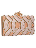Svelte Sequines Embellished Faux Silk Box Clutch
