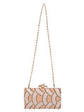 Svelte Sequines Embellished Faux Silk Box Clutch