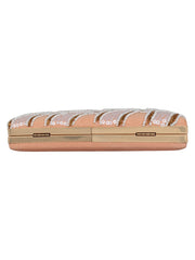 Svelte Sequines Embellished Faux Silk Box Clutch