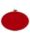 Gala Embroidered Velvet Oval Clutch