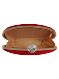 Gala Embroidered Velvet Oval Clutch