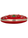 Gala Embroidered Velvet Oval Clutch