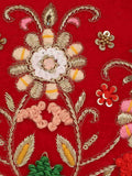 Gala Embroidered Velvet Oval Clutch