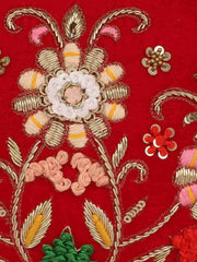 Gala Embroidered Velvet Oval Clutch