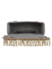 Coffer Embellished Velvet box Clutch