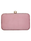 Adorn Sequines Embellished Faux Silk Box Clutch
