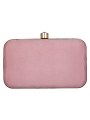 Adorn Sequines Embellished Faux Silk Box Clutch
