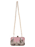 Adorn Sequines Embellished Faux Silk Box Clutch