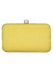 Adorn Embellished Faux Silk Box Clutch