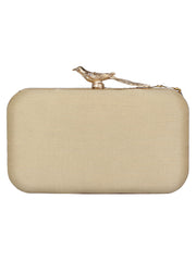 Adorn Embellished Faux Silk Box Clutch