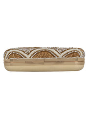 Adorn Embellished Faux Silk Box Clutch
