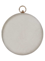 Kathak Embroidered Faux Silk Round Clutch