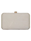 Adorn Embellished Faux Silk Box Clutch