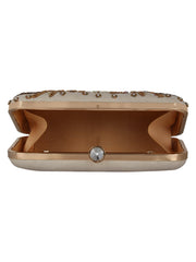 Adorn Embellished Faux Silk Box Clutch