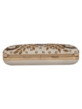 Adorn Embellished Faux Silk Box Clutch