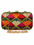 Phulkari Embroidered Cotton Clutch
