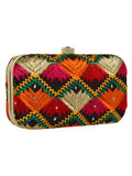 Phulkari Embroidered Cotton Clutch