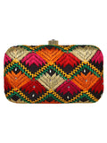 Phulkari Embroidered Cotton Clutch