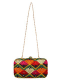 Phulkari Embroidered Cotton Clutch