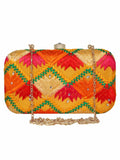 Phulkari Embroidered Cotton Clutch