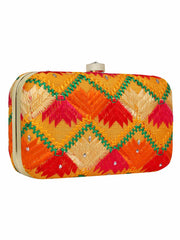 Phulkari Embroidered Cotton Clutch