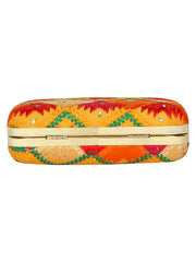 Phulkari Embroidered Cotton Clutch