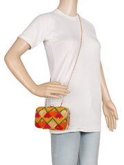 Phulkari Embroidered Cotton Clutch