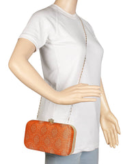 Tulle Printed Silk Clutch