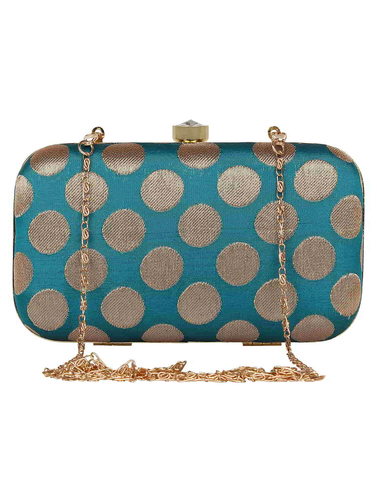 Tulle Printed Faux Silk Clutch