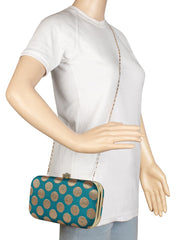 Tulle Printed Faux Silk Clutch